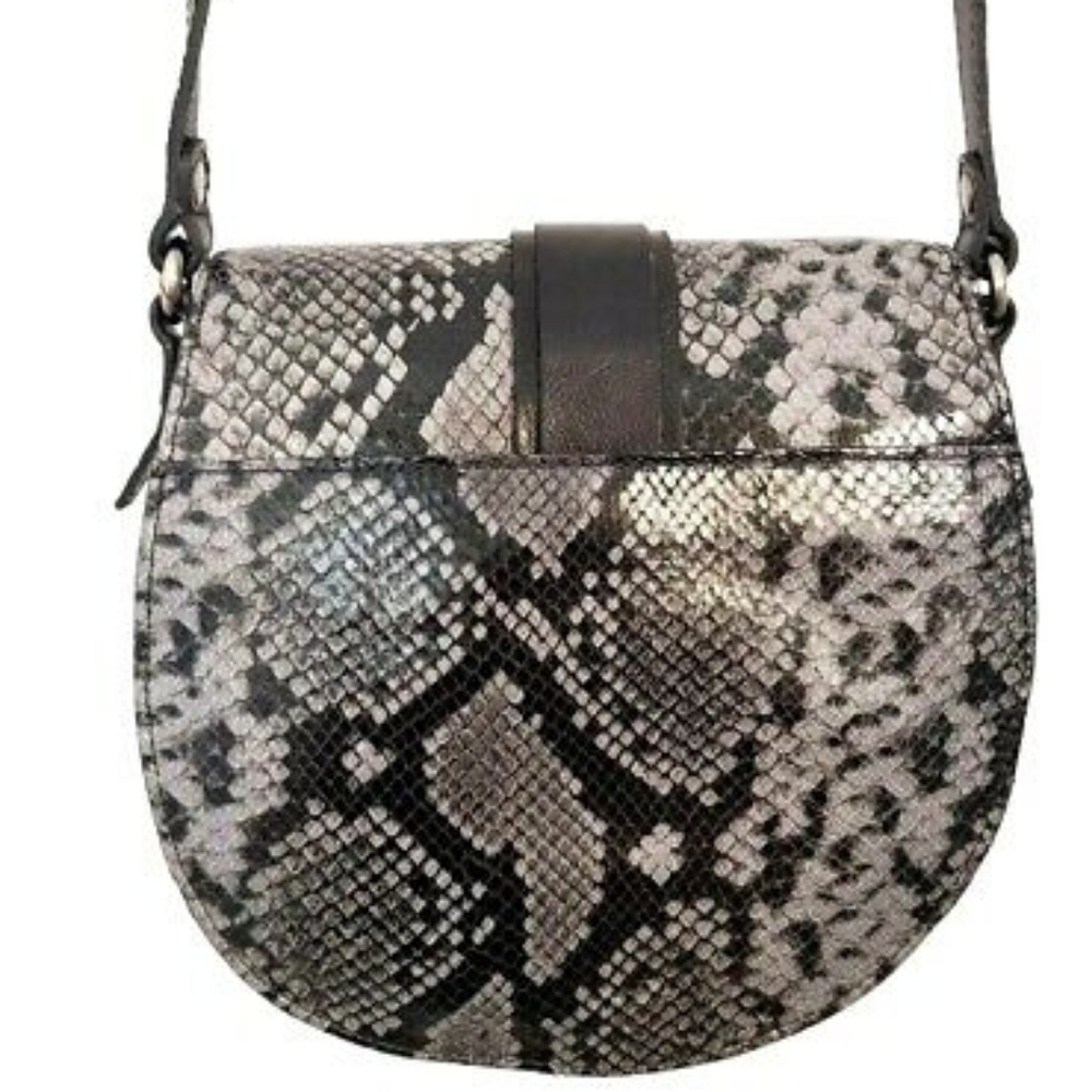 NWT PATRICIA NASH PADOVA CROCO- EMBOSSED LEATHER SADDLE BAG WITH DUST BAG - Picture 2 of 11